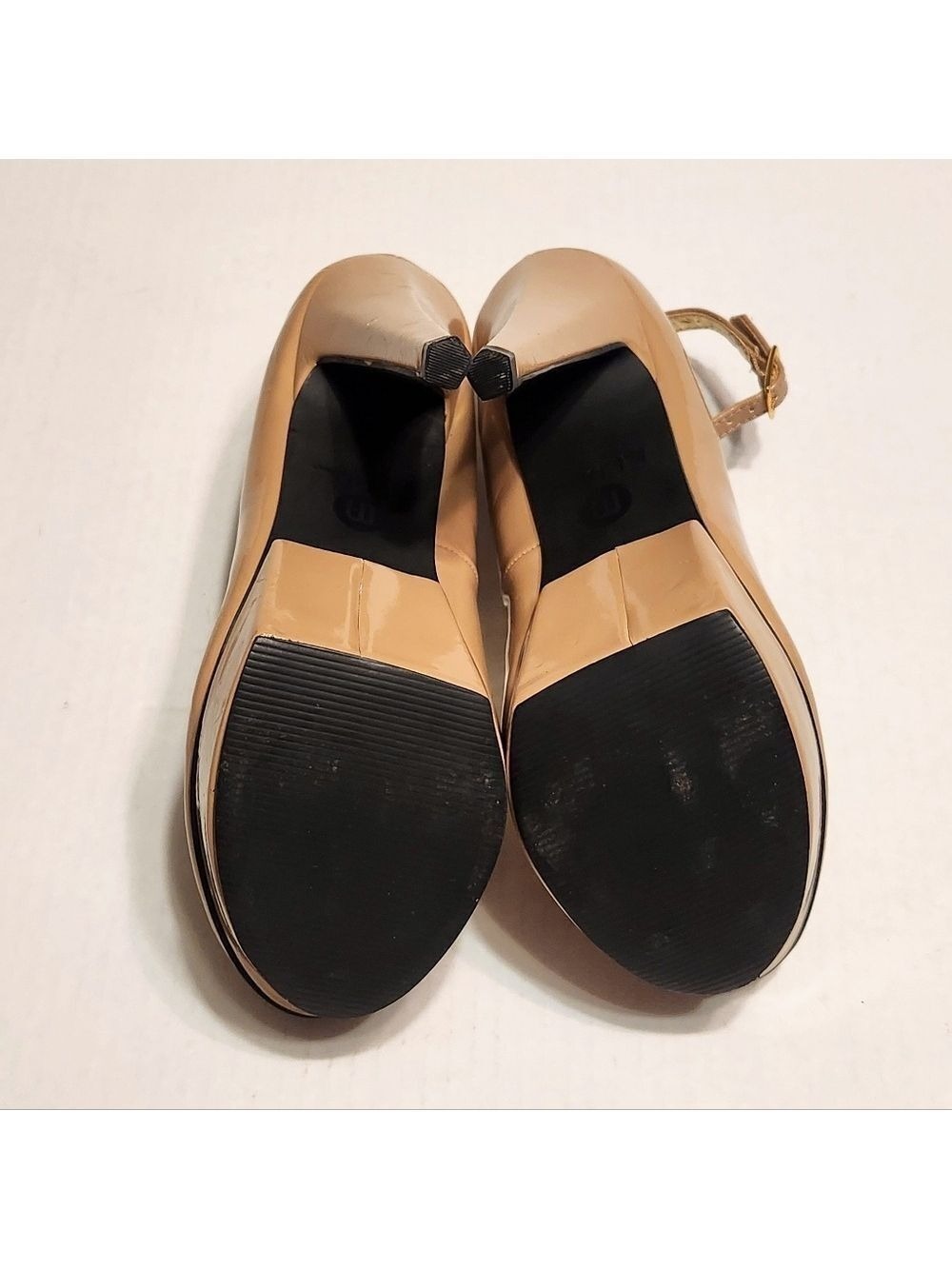 Michael Antonio Patent Leather Ankle Strap Platform Stiletto Heel Pump Beige 8 - Picture 8 of 12